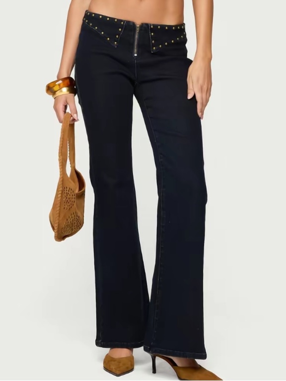 NWOT Edikted Low Rise Flared Jeans Blue